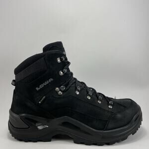 Lowa Renegade Mid GTX Hiking Boots Mens Size 9 Black GoreTex Waterproof